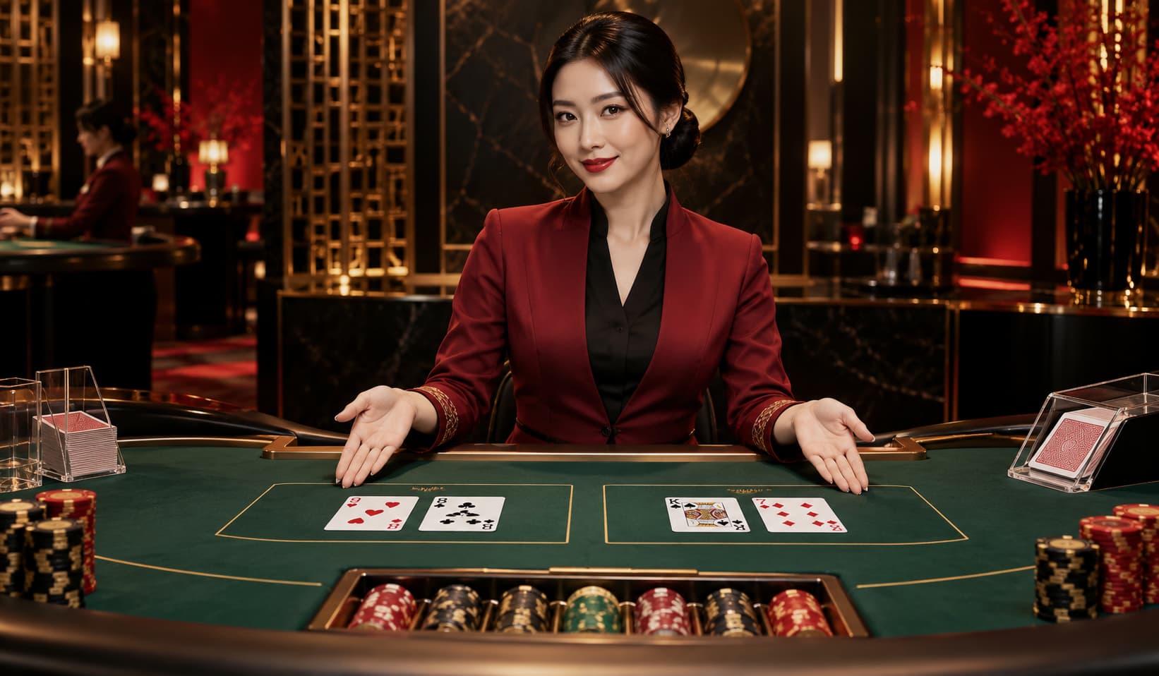 Live baccarat table