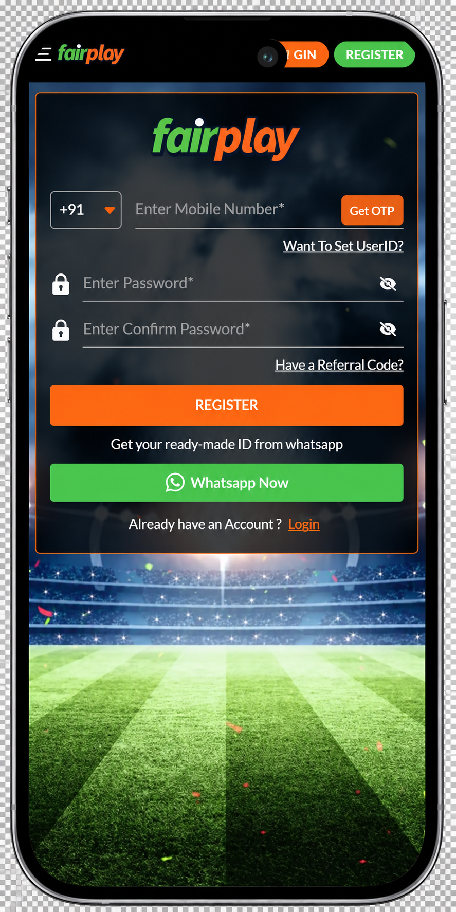 FairPlay mobile application home screen