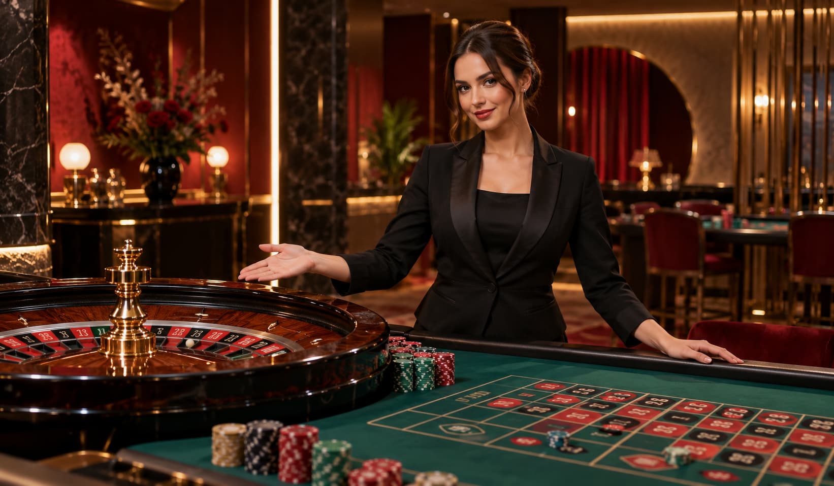 Live roulette table